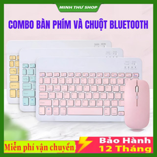 Bàn Phím Bluetooth Mini Không Dây Bluetooth 5.0 kèm theo chuột Bộ sản phẩm Cho Điện Thoại Ipad Máy Tính Laptop