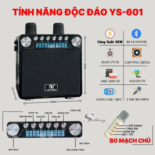 Loa Karaoke Mini YS-601 SOTHING Xiangwu Công Suất Tới 35W Bass Căng - Loa Bluetooth 2 Mic Hát Không Dây Bảo Hành 12Tháng