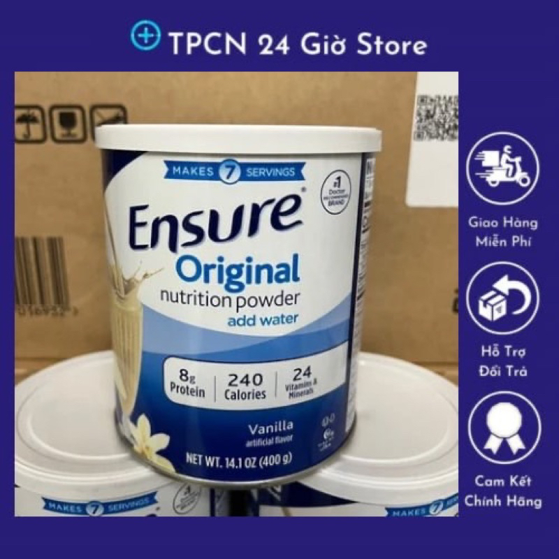 [ 01/2026 ] Sữa bột Ensure Mỹ Original Nutrition Powder hương vanilla 400g.