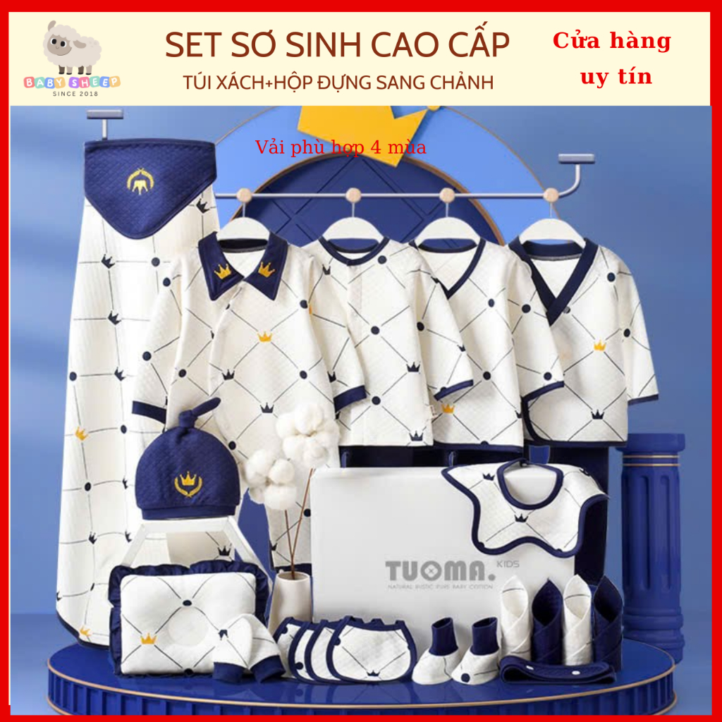 Set quà tặng cao cấp dành cho bé sơ sinh 25 chi tiết họa tiết cao cấp hãng TUOMA