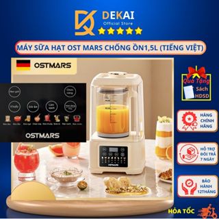 (MỚI) Máy Nấu Sữa Hạt OSTMARS Chống Ồn Cao Cấp Dung Tích 1500ml ,15 Chức Năng Xay Nấu, Cối Thủy Tinh Tháo Rời
