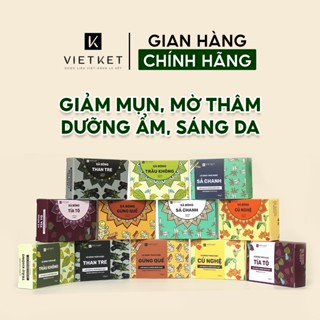 Xà bông tắm Vietket Sạch ghét, sáng da, Ngừa mụn cho da-giảm mụn lưng 100% tự nhiên 100g