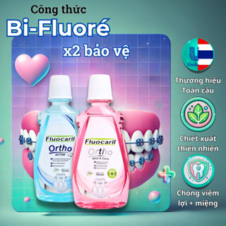 Nước Súc Miệng cho Người Niềng Răng Sabai Fluocaril Thái Lan, khử mùi, nước súc miệng hôi miệng, vệ sinh răng niềng