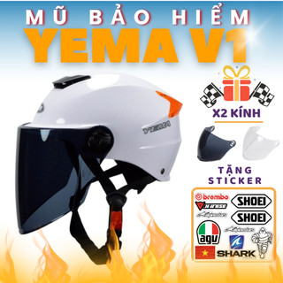  Mũ Bảo Hiểm YEMA V1 All New 2026 - Sơn Nhũ Ánh Kim - Tặng Tem Sticker 