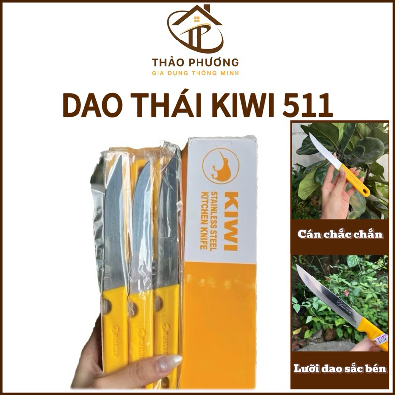 Dao thái lan cán vàng kiwi, đầu nhọn siêu bén, dao gọt trái trái cây rau củ quả tiện lợi dùng cho nhà bếp