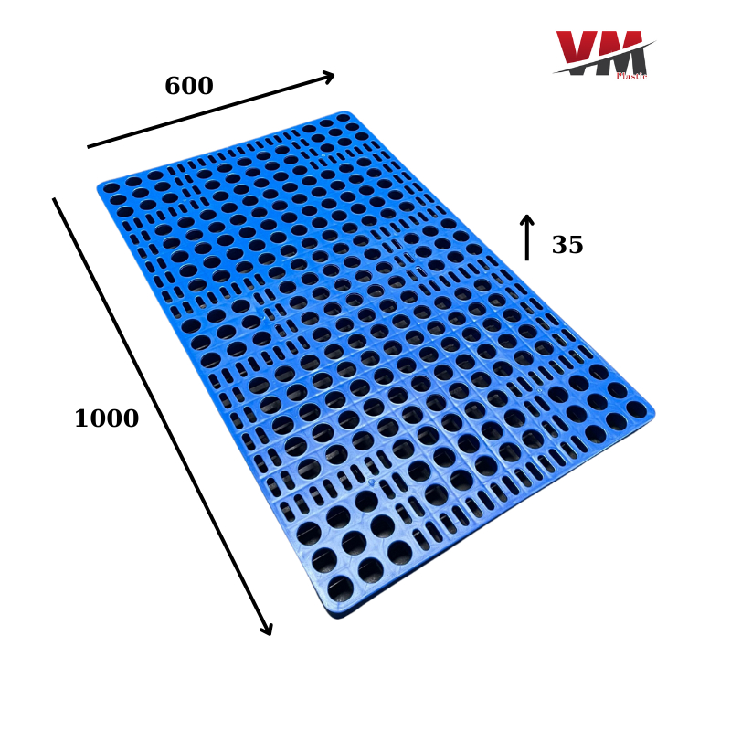 Pallet lót sàn không chân nhựa Văn Minh VM03-KC (1000x600x35)mm