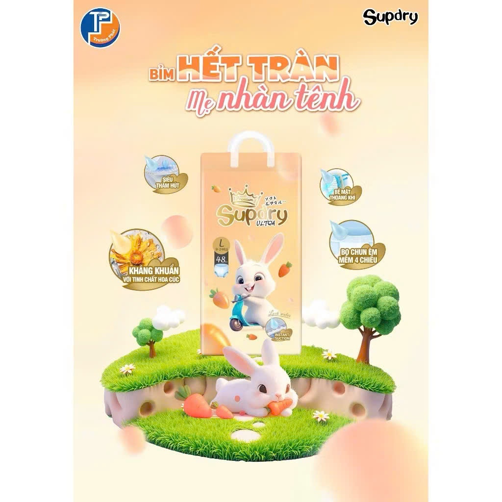Tã bỉm SUPDRY CAM ULTRA cao cấp quần dán size S54 M48 M54 L48 XL44 XXL40 XXXL38