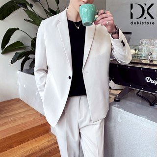 Áo khoác blazer nam ,áo vest nam balzer nam màu trắng phong cách Hàn Quốc LZB0022 - DUKI STORE