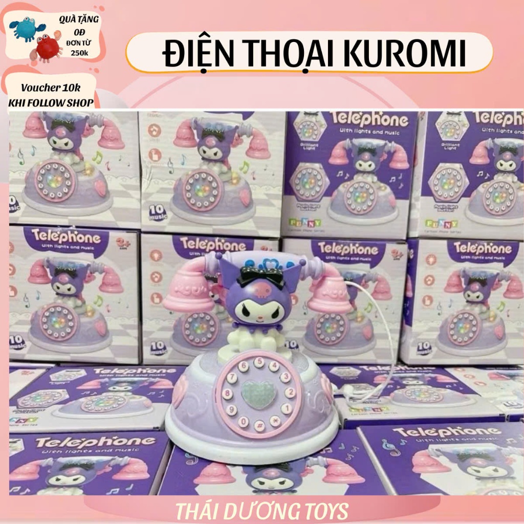 Đồ chơi Kuromi_điện thoại đồ chơi Kuromi.Điện thoại đồ chơi cho bé-đồ chơi điện thoại Kuromi có đèn,