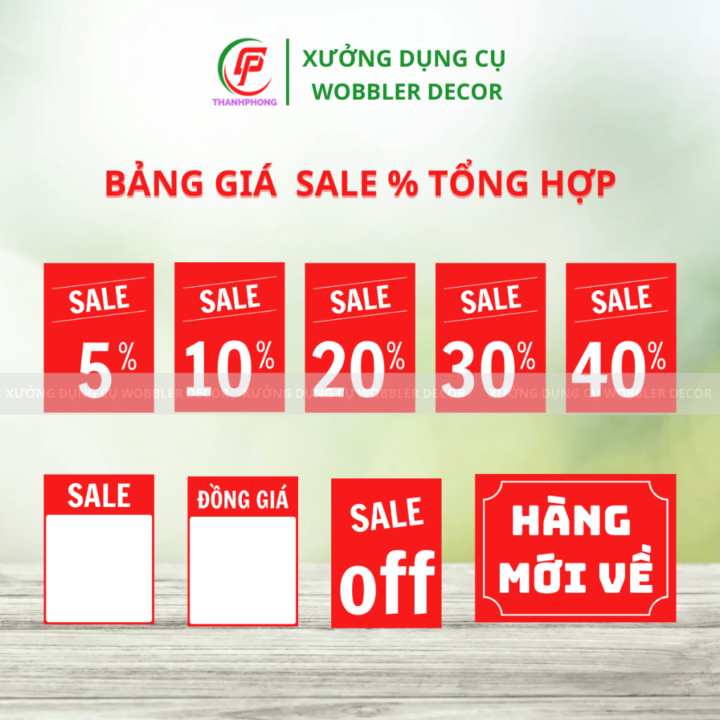 [ BẢNG SALE TỪ 5% => 40% ] bảng giá sale, bảng sale đồng giá, bảng sale hàng mới về, bảng ghi giá