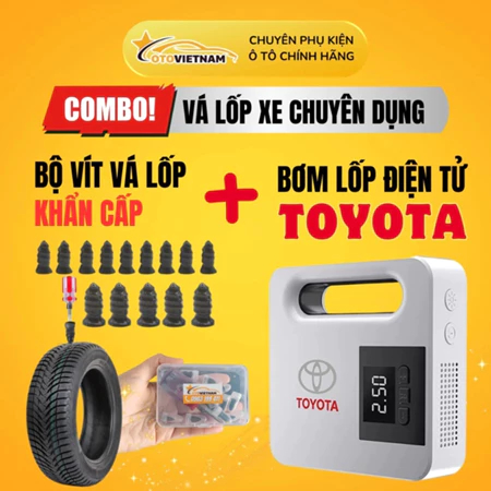 Máy Bơm Lốp Xe Ô Tô Điện Tử TOYOTA Thông Minh Tự Ngắt XeAuto Cao Cấp màn LCD - Lỗi 1 đổi 1 - Bảo Hành 14 Tháng Đổi Mới