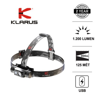 Đèn pin đội đầu KLARUS HL1 1200 lumen chiếu xa 125m pin 18650 2600mAh