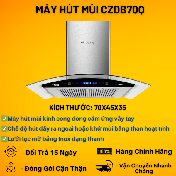Hút Mùi | Máy Hút Mùi Kính Cong CanZy CZDB70Q Cảm Ứng Vẫy Tay