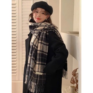 Khăn quàng cổ len lông mịn, dày ấm, khổ rộng Kẻ Caro Basic nhiều màu, mềm mịn, ấm áp nam nữ Đông sca-a-045