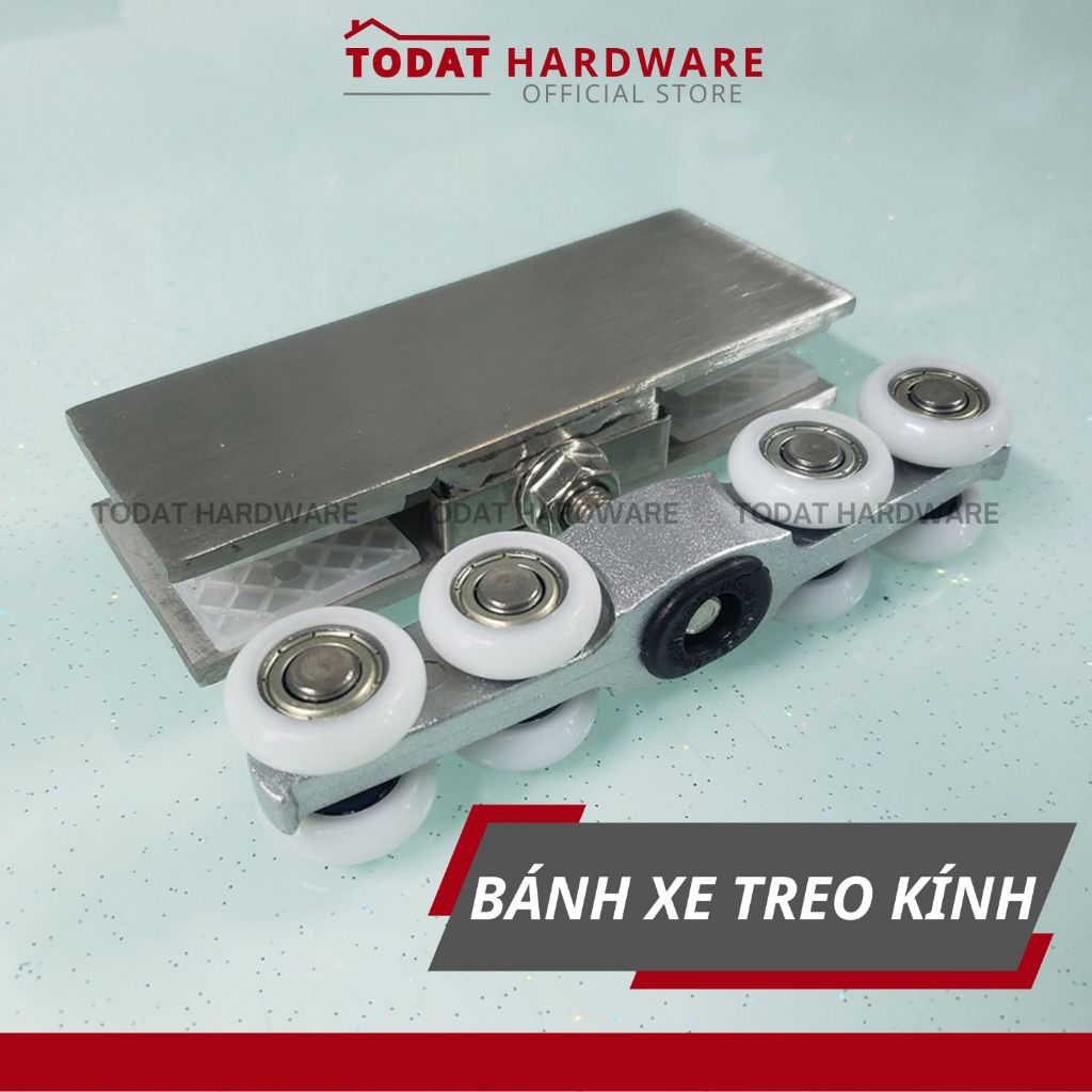 Bộ bánh xe treo 8 bánh cửa kính lùa cường lực VVP inox 304 (đóng vỉ)
