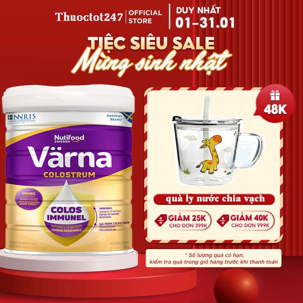 Sữa Nutifood Varna Colostrum hỗ trợ tăng cường sức đề kháng 850gam