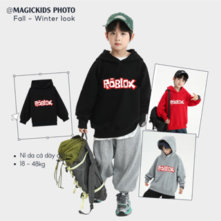 Áo dài tay bé trai size đại 50kg Magickids áo hoodie có mũ in chữ chất nỉ bông giữ nhiệt thu đông ADT24018