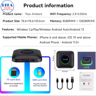 Android Box Carlinkit Tbox Ambient Ram 4Gb Rom 64Gb - Chip SM6225 - Vietmap S2 - Vietmap Live Pro