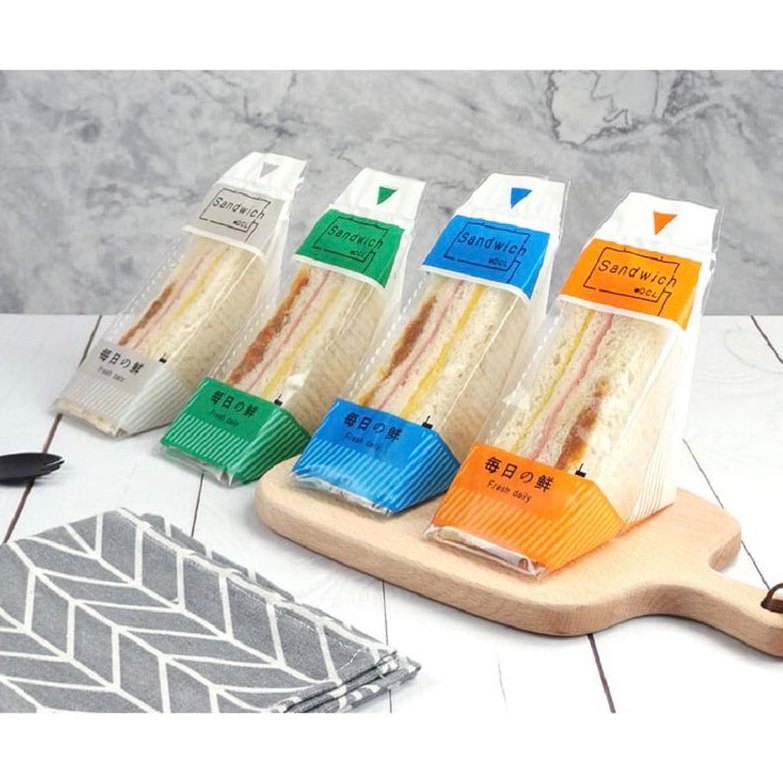 Túi Sandwich ,100 Túi Tam Giác Đựng Bánh Sandwich , dễ dàng xé , dùng một lần , vô cùng tiện lợi