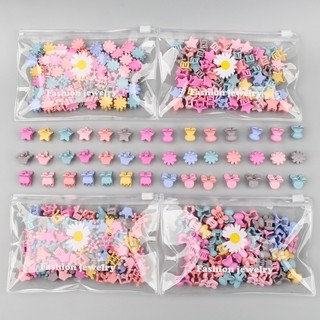 PVN45688 Set 30, 50 Kẹp Tóc Càng Cua Mini Nhiều Màu Dễ Thương Túi Zip Xịn Sò