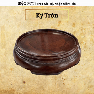  Kỷ Tròn Đế Bát Hương gỗ Hương Đá màu Óc Chó cỡ lọt lòng từ 12 đến 30 cao 6 cm 