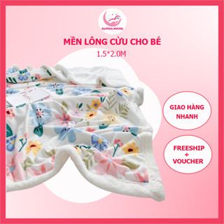 Chăn mền cho bé cỡ lớn 1m5x2m, mền lông cừu cao cấp dày dặn, mềm mịn, đắp ấm, họa tiết dễ thương