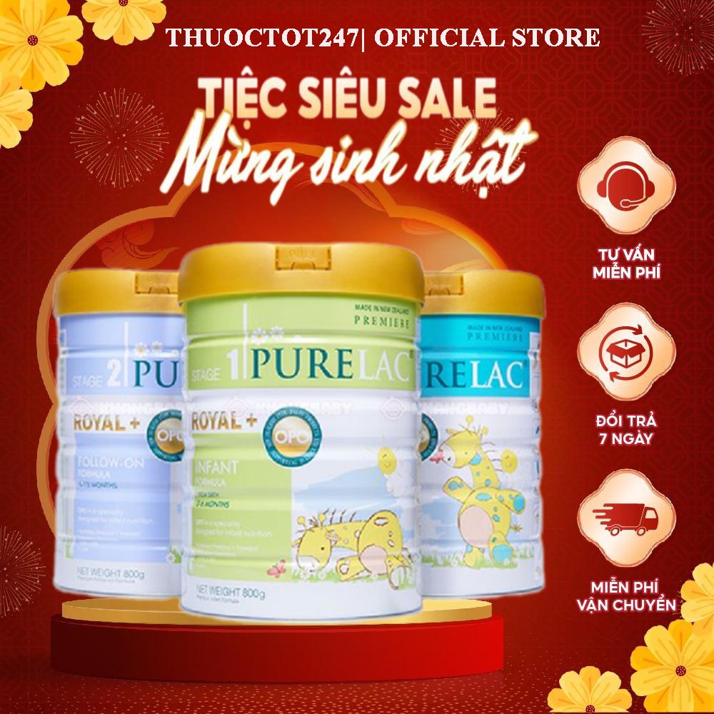 [ Tích quà] Date T10 2026 Sữa Bột Purelac số 1 ,2 ,3 - 800gr - Phát triển toàn diện, Date 10.2026