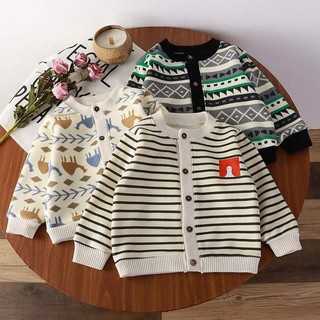 Áo Nỉ Thu Đông Phong Cách Mới, Áo Khoác Cardigan Picel Trẻ Em Phù Hợp Với Bé Trai Bé Gái Ấm Áp Bên Ngoài Lót Lông Cừu