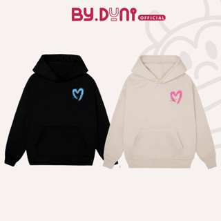 Áo Hoodie cặp đôi By.duni nam nữ form rộng oversize, áo khoác nỉ cặp unisex cotton mẫu ETERNAL HEART