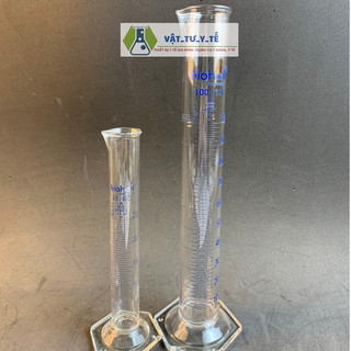 Ống đong thủy tinh vạch xanh đế lục giác hàng (Biohall-G) nhiều kích thước - YTHN