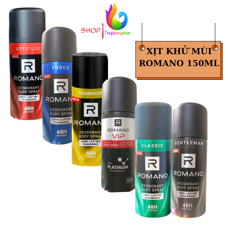 Xịt Ngăn Mùi Toàn Thân Romano 150ml Dành Cho Nam