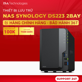 Thiết bị lưu trữ NAS Synology ds223 2 bay hàng chính hãng