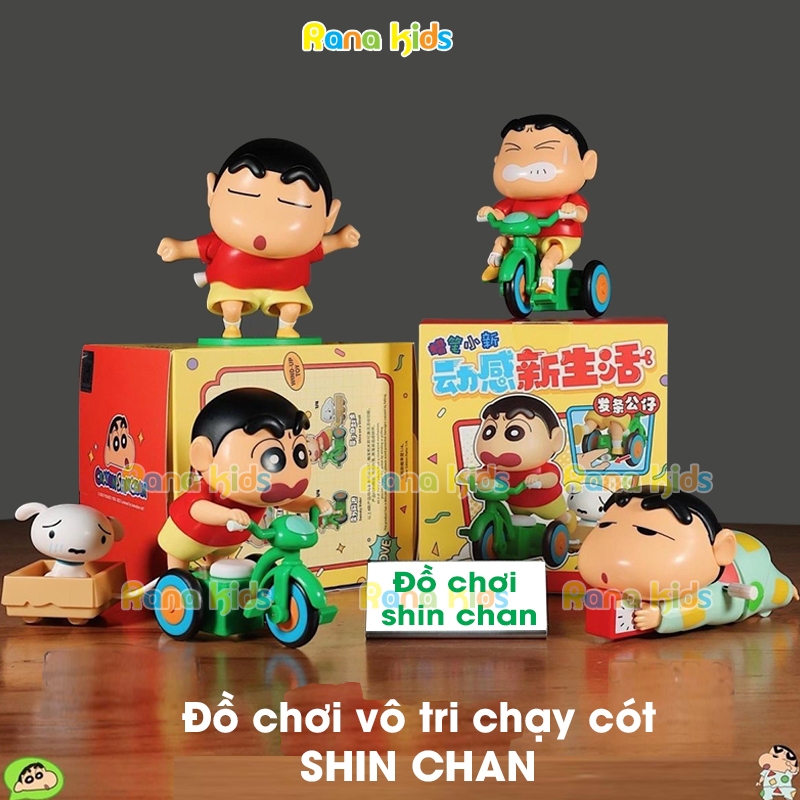Đồ chơi Shin Cậu bé bút chì dây cót, Shin ún mông đồ chơi Shin-chan nằm bò, Đạp xe đồ chơi cho bé