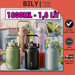 Bình Giữ Nhiệt Baol Y17 Chính Hãng, Dáng Lùn, Miệng rộng có ống hút 1800ml-1500ml-1200ml