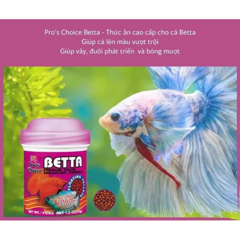 THỨC ĂN CÁ BETTA, CÁ XIÊM, CÁ LIA THIA - LỌ 38gr