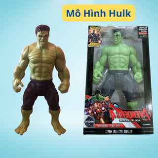 Mô hình siêu nhân hulk, đồ chơi khổng lồ xanh siêu nhân cao 27cm có đèn sáng đỏ cử động khớp linh hoạt