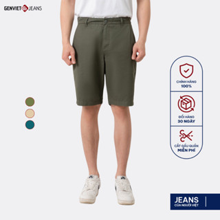 Quần Ngố Nam GENVIET Chất Liệu Kaki Đơn Giản Lịch Lãm, Quần Ngố Kaki Nam Form Suông Rộng  D1309K8580