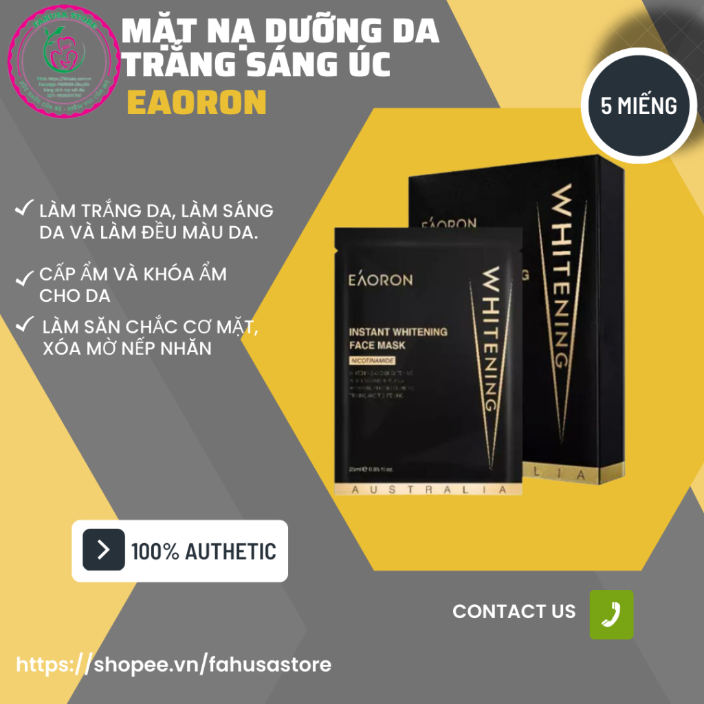 MẶT NẠ EAORON DƯỠNG DA TRẮNG SÁNG ÚC