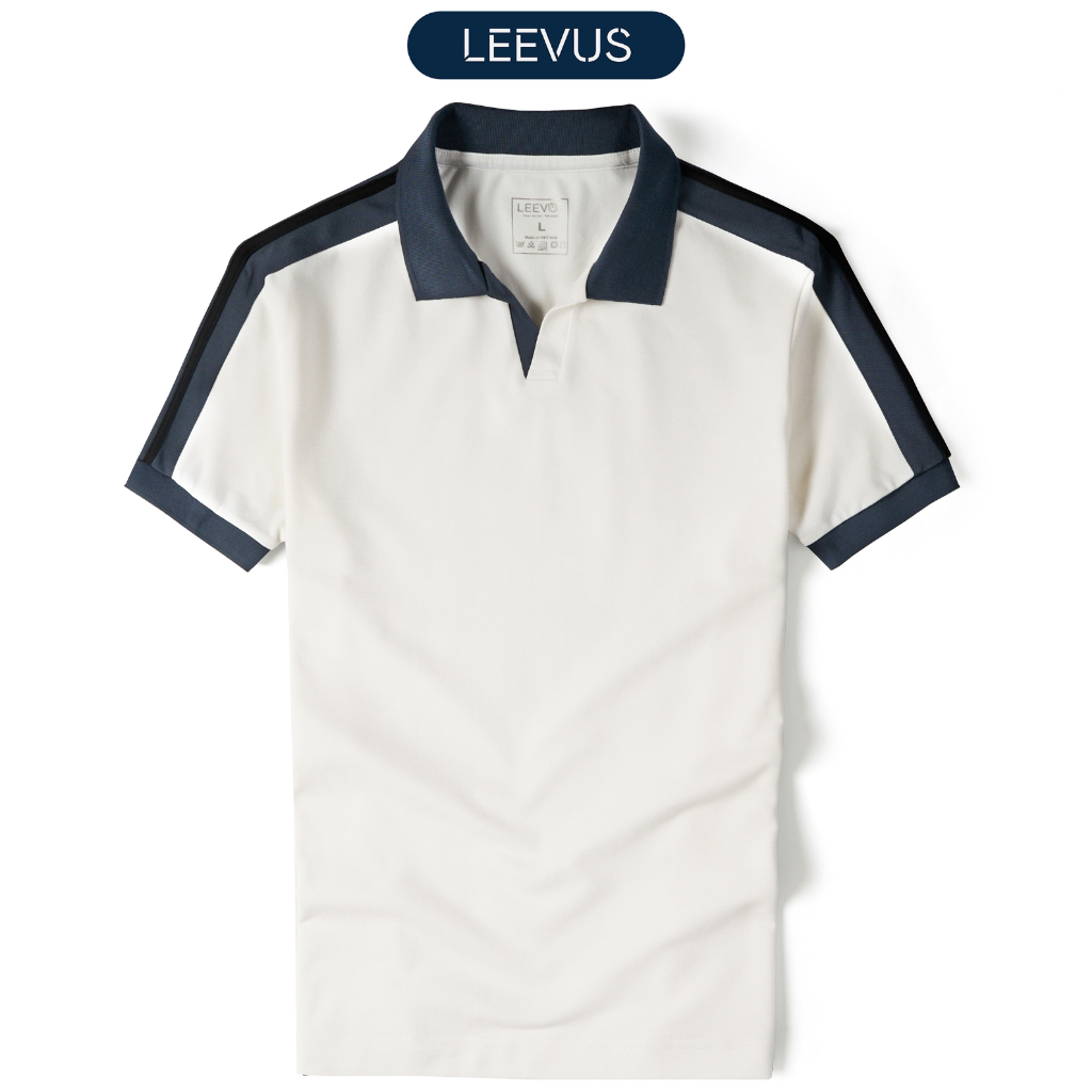 [TẶNG HỘP CHO ĐƠN TỪ 499K] Áo Polo nam V-NECK LEEVUS phối bo, vải CVC cá sấu, form regular APL318