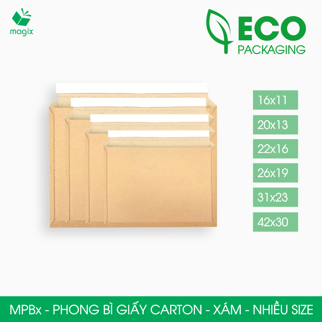 MPB - 100 phong bì carton đóng hàng - Nhiều size - Bìa gói hàng, bìa cứng, bì thư | Magix Packaging