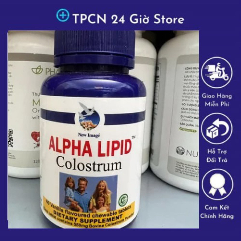 Viên uống Colostrum Alpha Lipid sữa non chính hãng- 60 viên giúp tăng cường kháng thể và nâng cao hệ miễn dịch.
