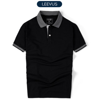 Áo Polo nam STRIPES LEEVUS phối bo dệt, vải CVC cá sấu, form regular APL275