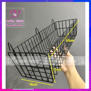 {LOẠI DÀY} Giỏ cài lưới sắt - (C120xR160xD500-250)mm Rổ treo khung sắt trang trí đựng mỹ phẩm