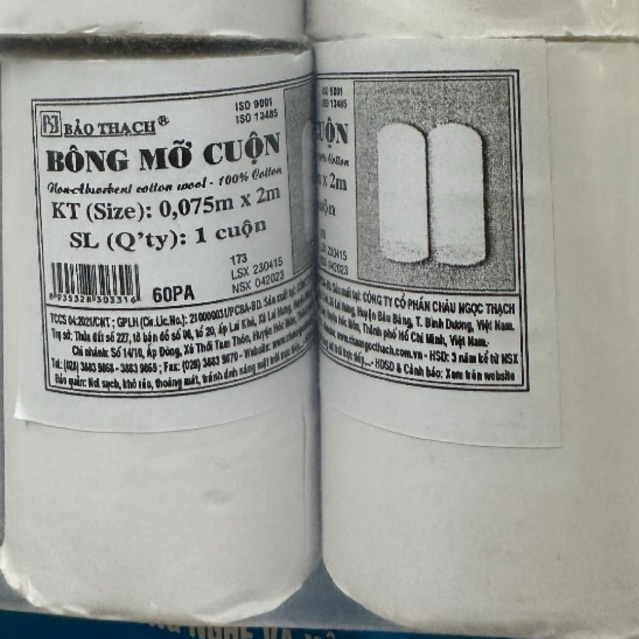 ❤️ BÔNG MỠ CUỘN DÙNG ĐỂ LÓT KHI BÓ BỘT TAY CHÂN 0.075x2m, Bông gòn mỡ y tế lót bó bột không thấm nước Bảo Thạch