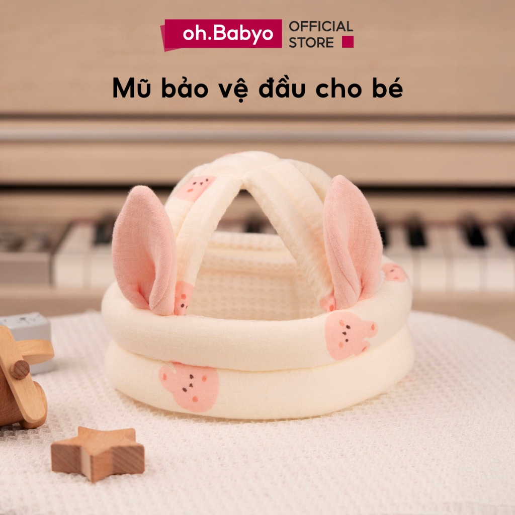 Mũ Nón Bảo Hiểm Tập Đi Tập Bò Cho Bé ohBabyo Bảo Vệ Đầu An Toàn Chống Va Đập Cho Trẻ Sơ Sinh