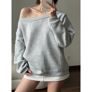 Áo sweater nữ trễ vai, lệch vai vải nỉ mùa thu đông mặc 2 kiểu Daily Me - AHD16