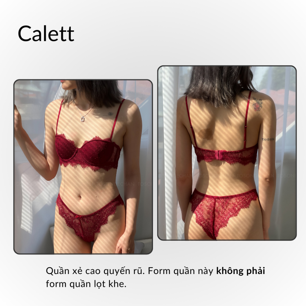 Bộ Đồ Lót Thiết Kế Calett Ren Mi Xinh Xắn, Mút 1cm May Liền (Hình Thật - Che Tên Sản Phẩm) | BigBuy360 - bigbuy360.vn