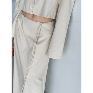 Chân váy linen form xuông có kèm dây hack dáng hàn | SOMS | Hey Skirt