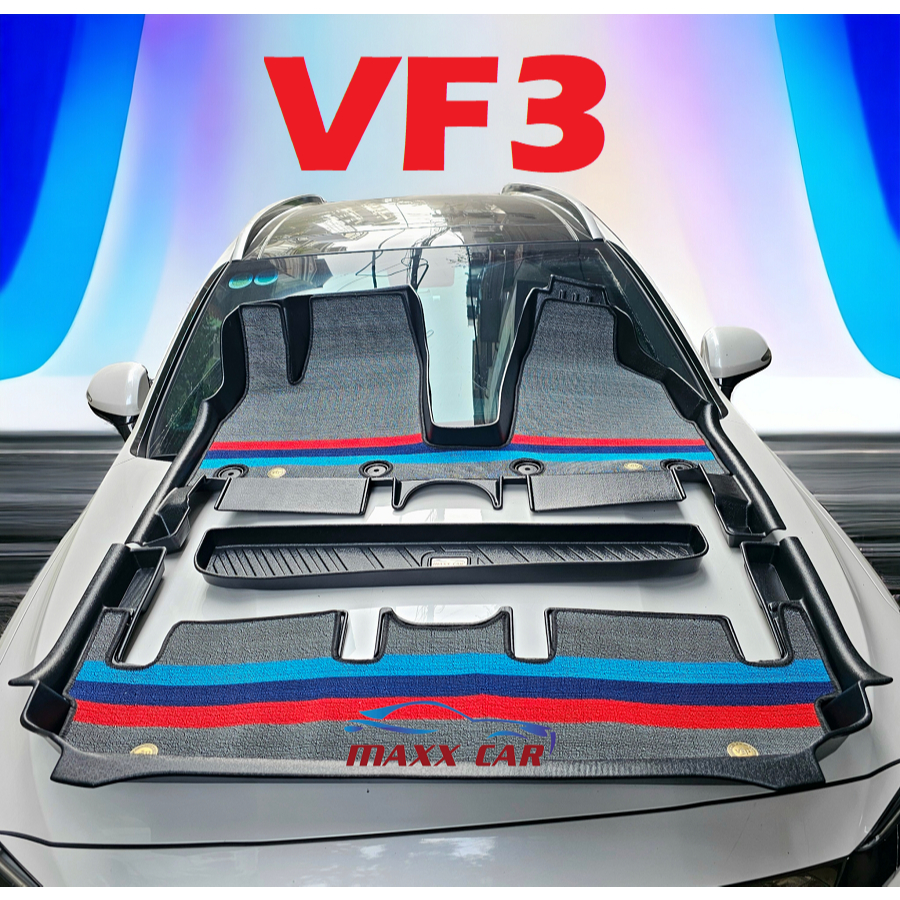 VF3: Thảm lót sàn MAXXCAR nhựa TPE nguyên sinh đúc 5D tràn viền cho Vinfast VF3 2024 cao cấp.