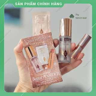  Set 3 món Charlotte Tibury gồm: xịt khoá nền Airbrush Flawless Setting Spray son Pillow Talk 